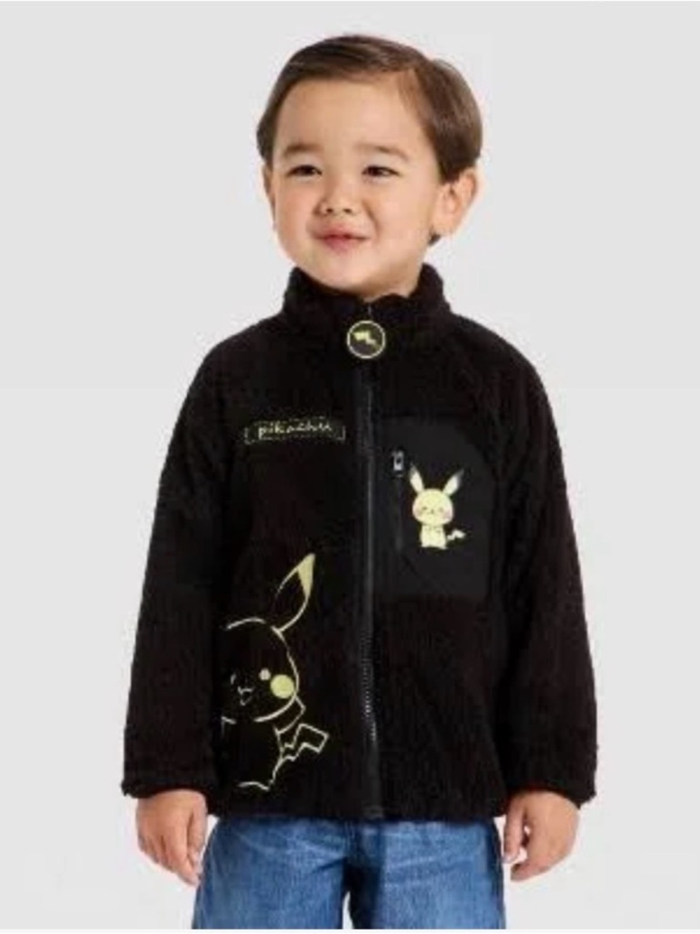 NWT 18 months Pokemon Monpoke Pikachu Faux Shearling Zip-Up Sweatshirt